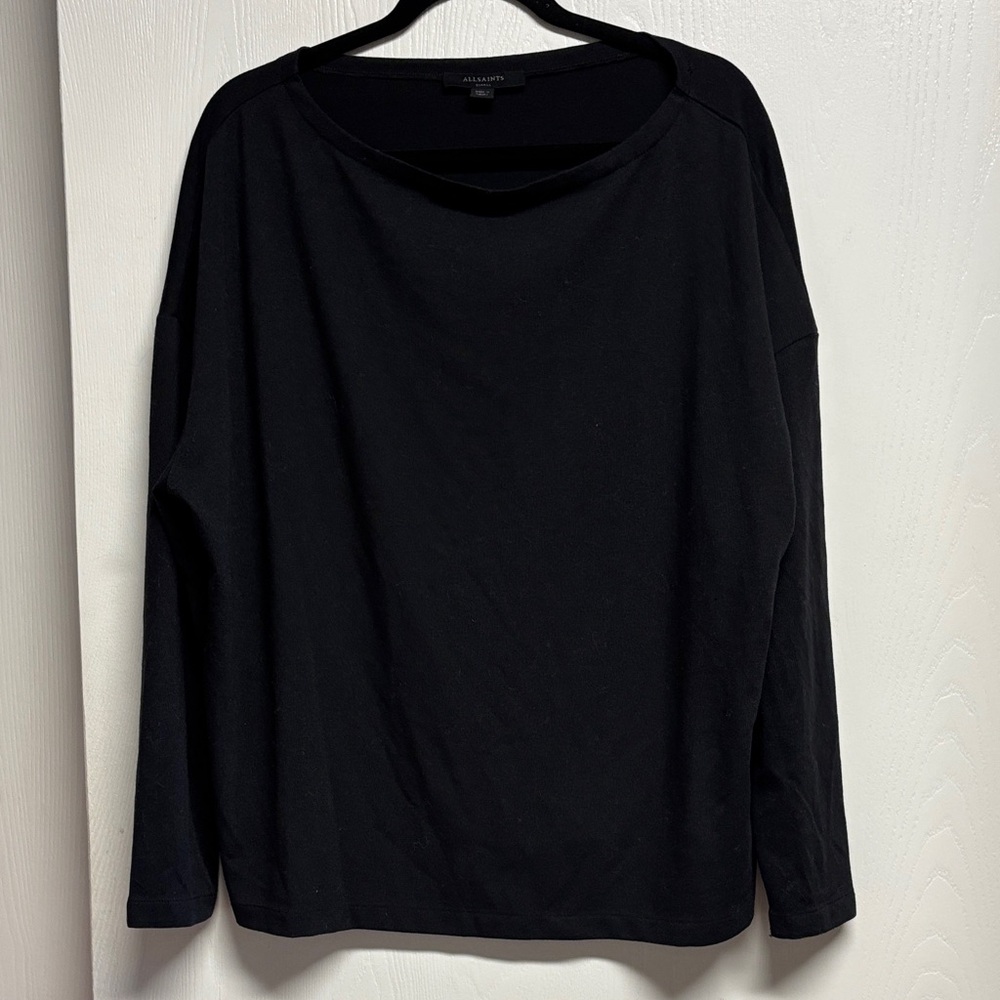 All Saints Black Long Sleeve Shirt